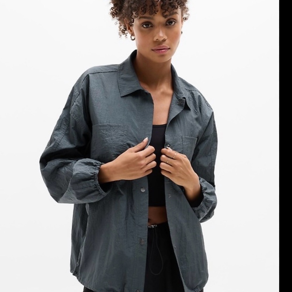 Athleta Charcoal Gray Utility Shirt Jacket